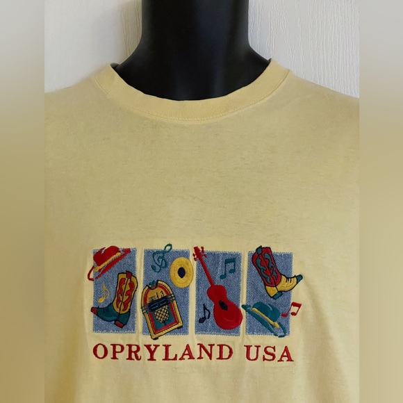 Vintage classic crewneck s/s Opryland USA souvenir butter yellow graphic tee, M - Picture 5 of 16